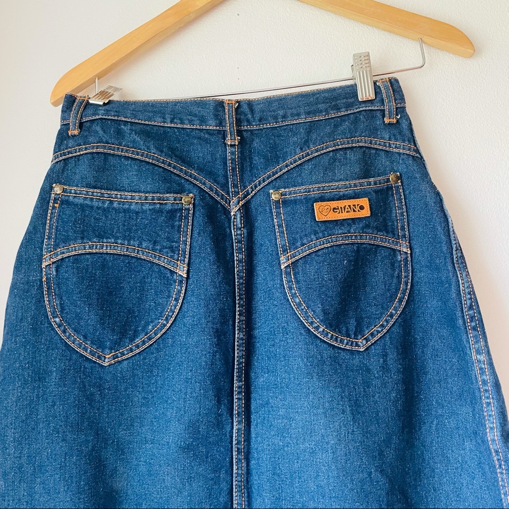Vintage high-waisted denim midi skirt *Gitano* brand Size 26/27” waist